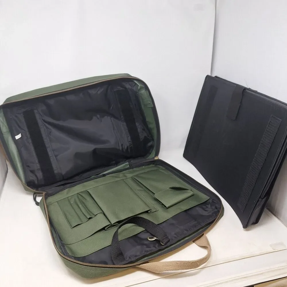 Totes Green Tan Canvas Laptop Swing Bag Travel Work Business Crossbody Strap